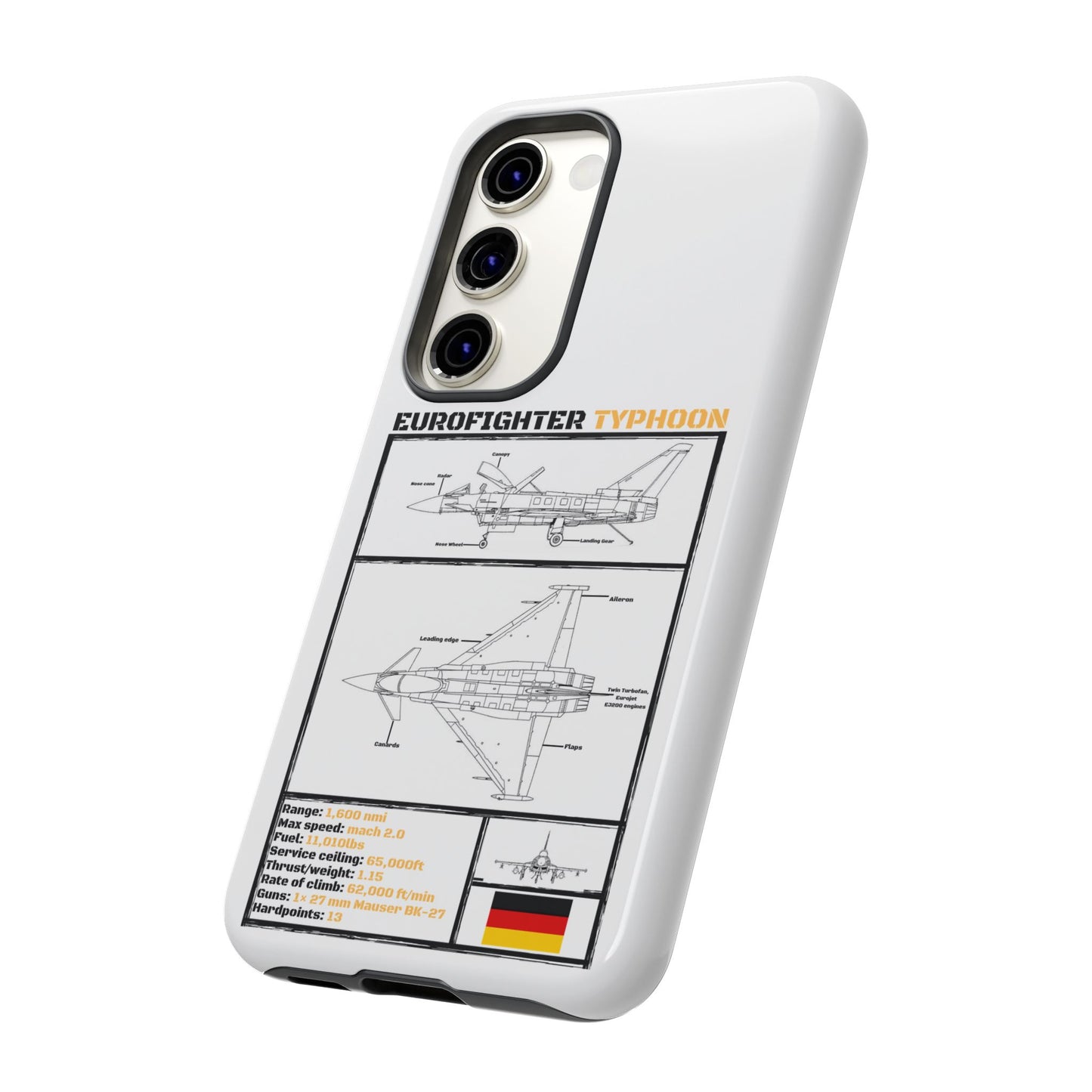 Eurofighter typhoon Schematic edition phone case (Luftwaffe Colour-Way)