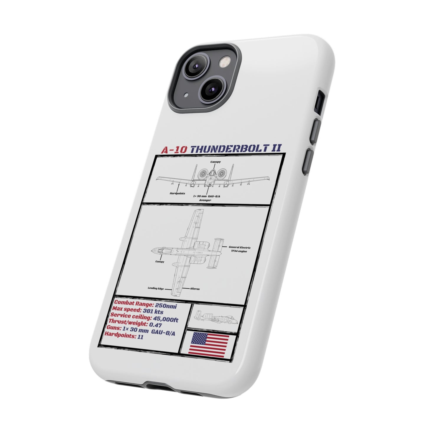 A-10 Schematic Rigid Phone Case (USAF colour-ways)