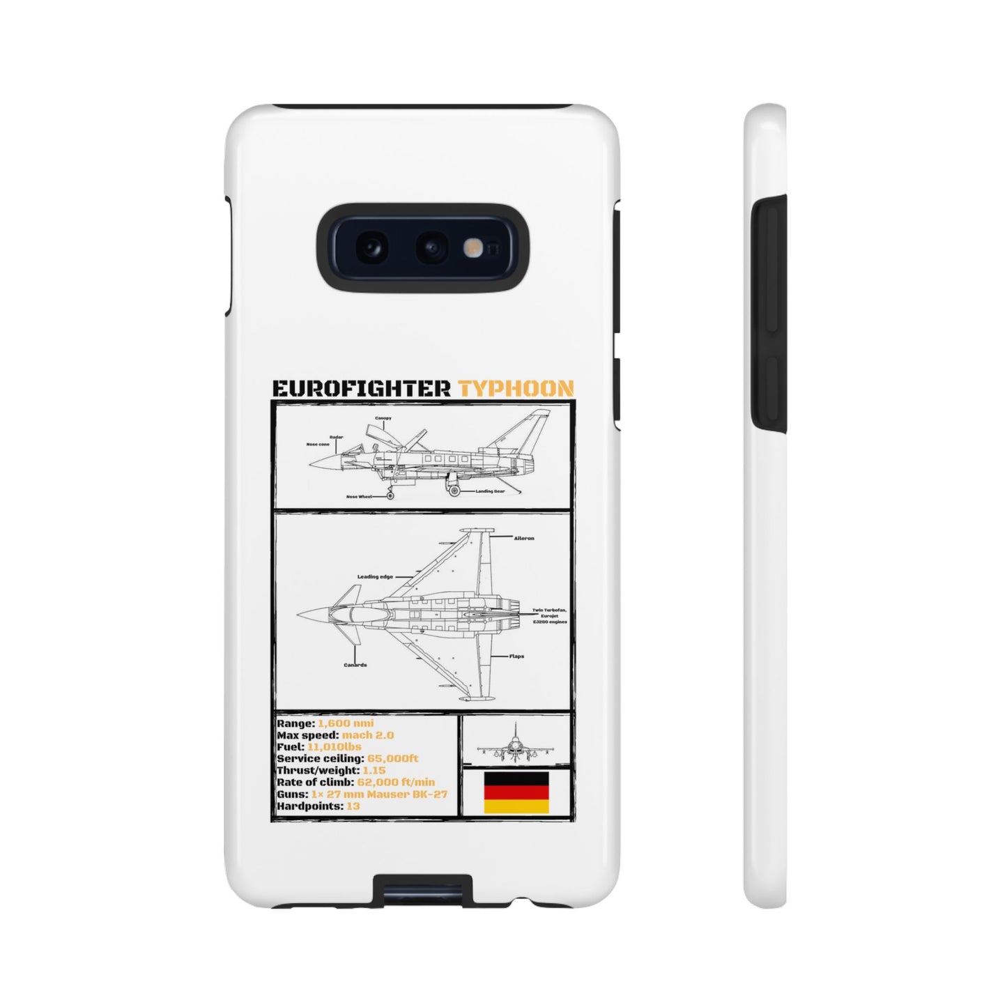 Eurofighter typhoon Schematic edition phone case (Luftwaffe Colour-Way)