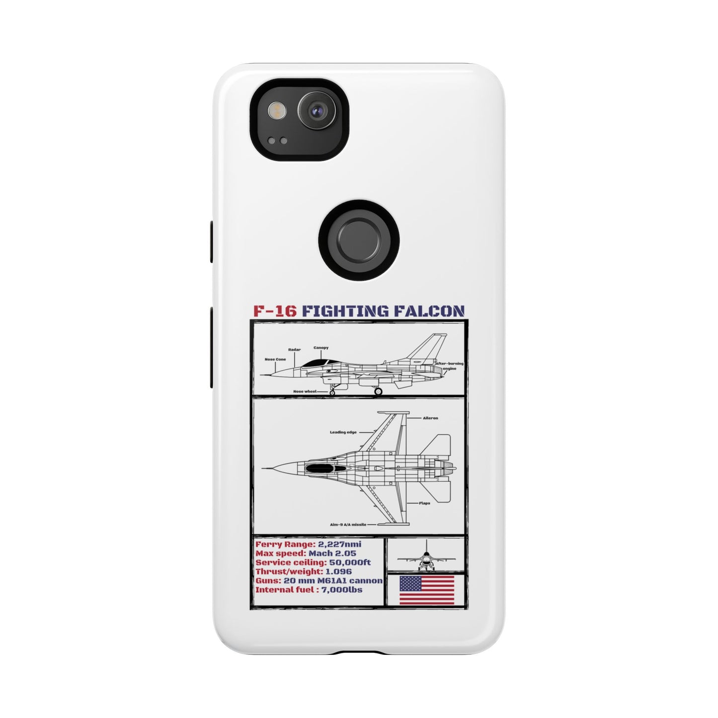 F-16 Fighting Falcon Schematic edition phone case (USAF Colour-Way)