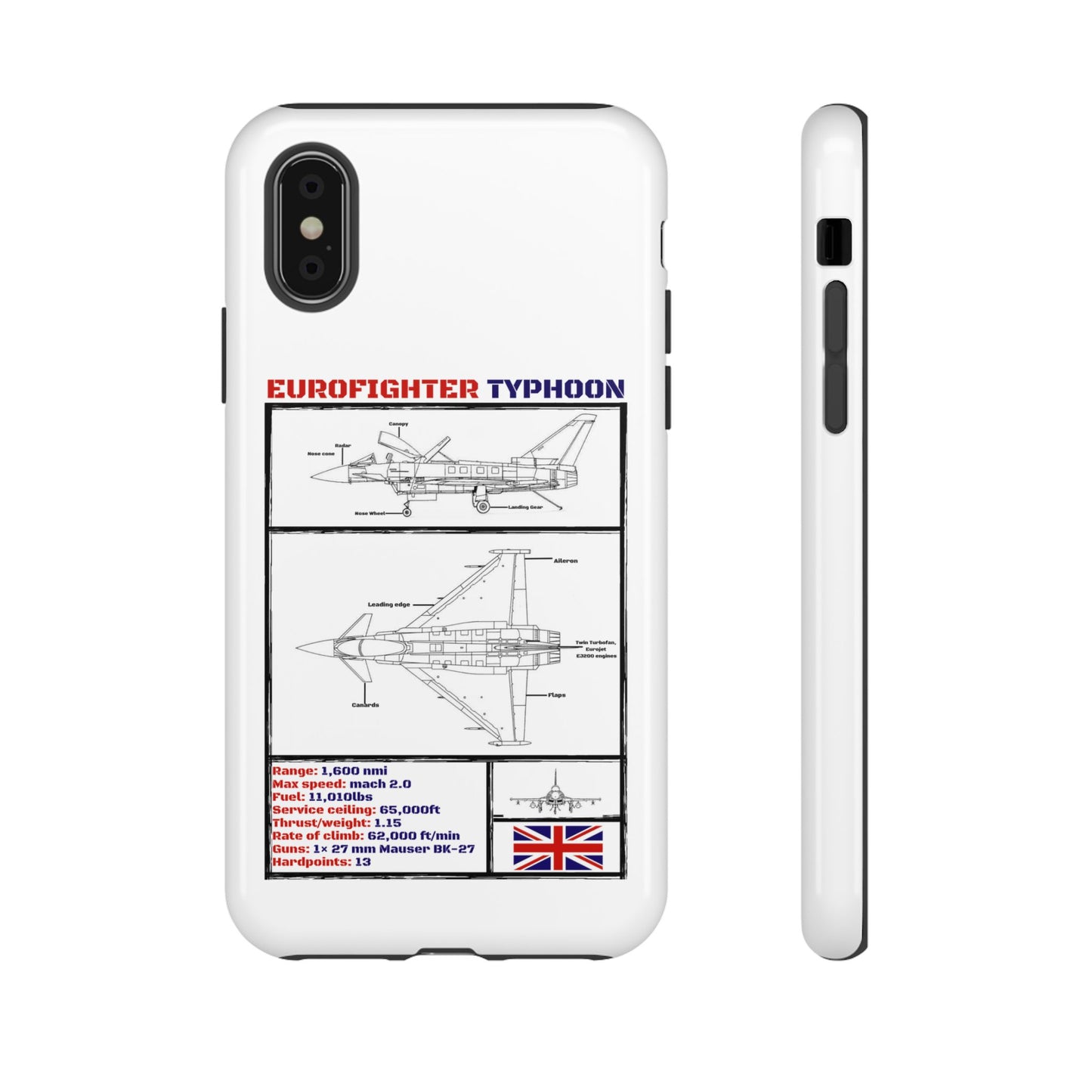 Eurofighter typhoon Schematic edition phone case (RAF Colour-Way)