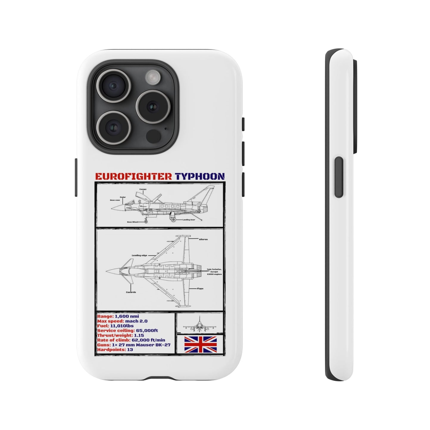 Eurofighter typhoon Schematic edition phone case (RAF Colour-Way)