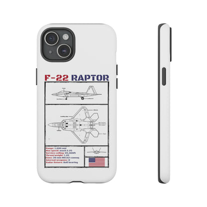 F-22 Raptor schematic rigid Phone Case (USAF colour-ways)