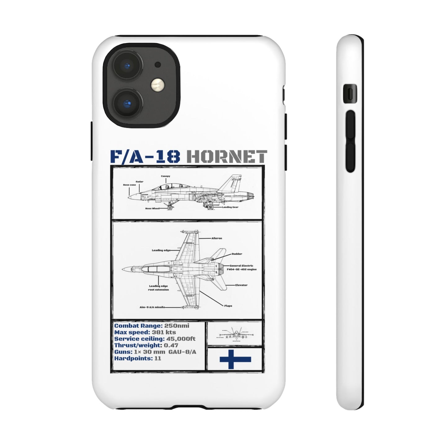 F/A-18 Hornet Schematic edition phone case (FAF Colour-Way)