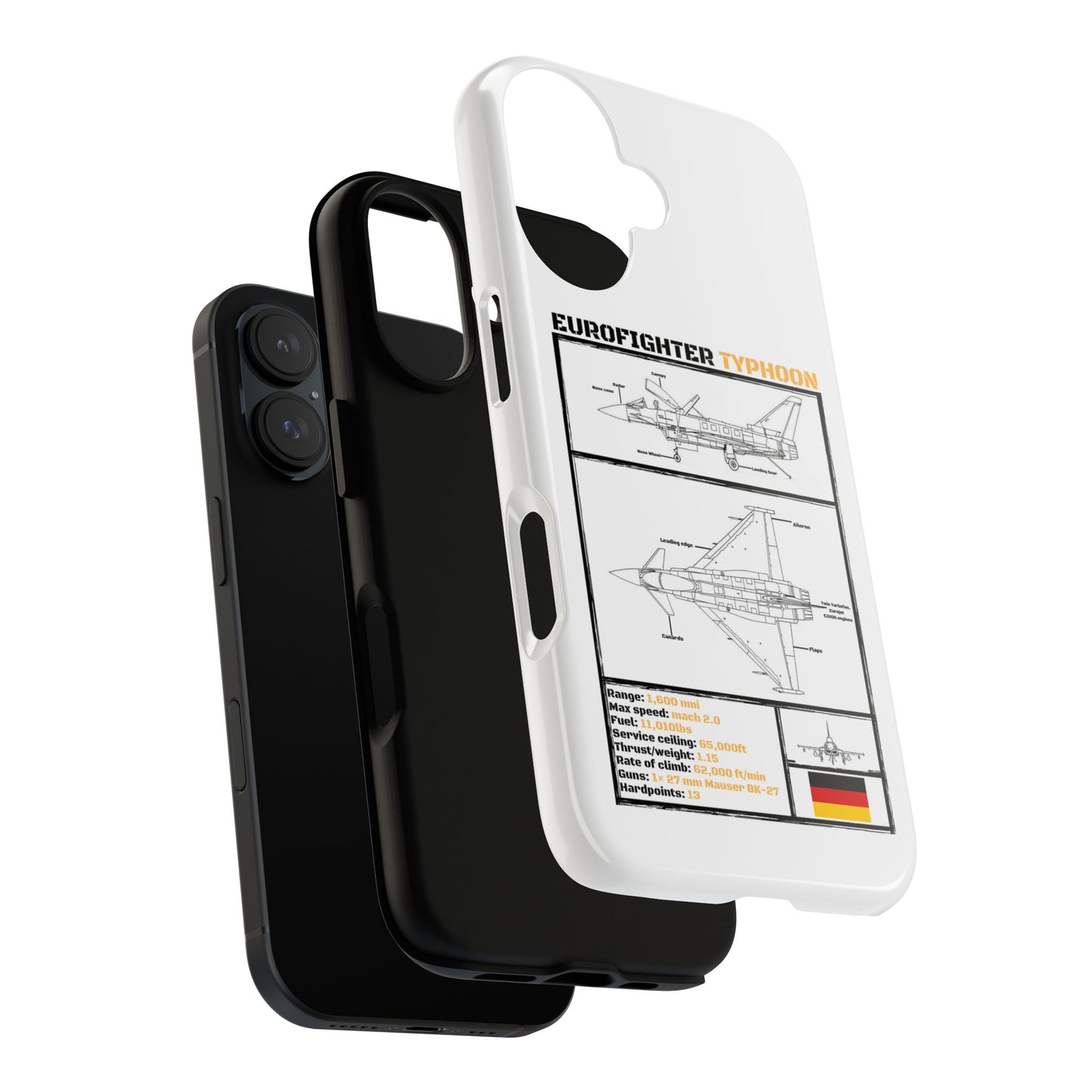 Eurofighter typhoon Schematic edition phone case (Luftwaffe Colour-Way)
