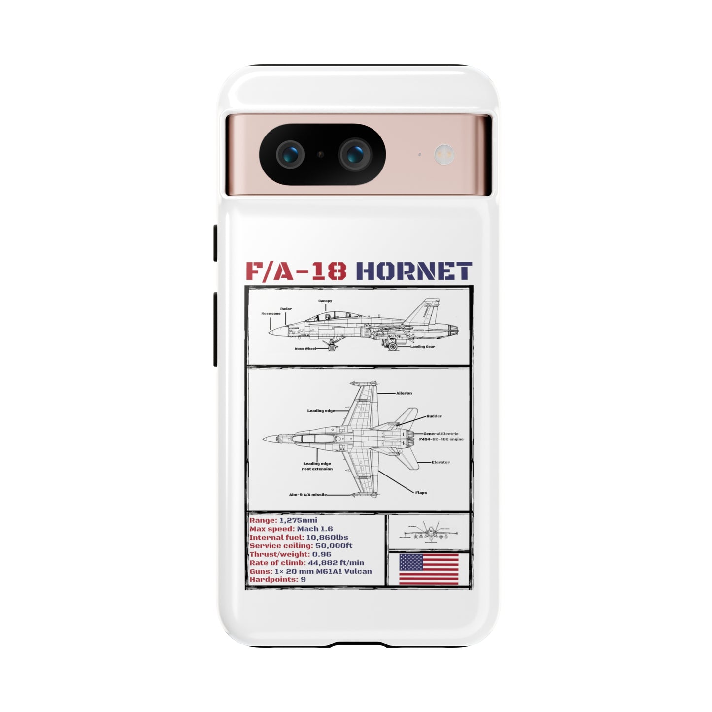 F/A-18 Schematic Rigid Phone Case (USAF colour-ways)