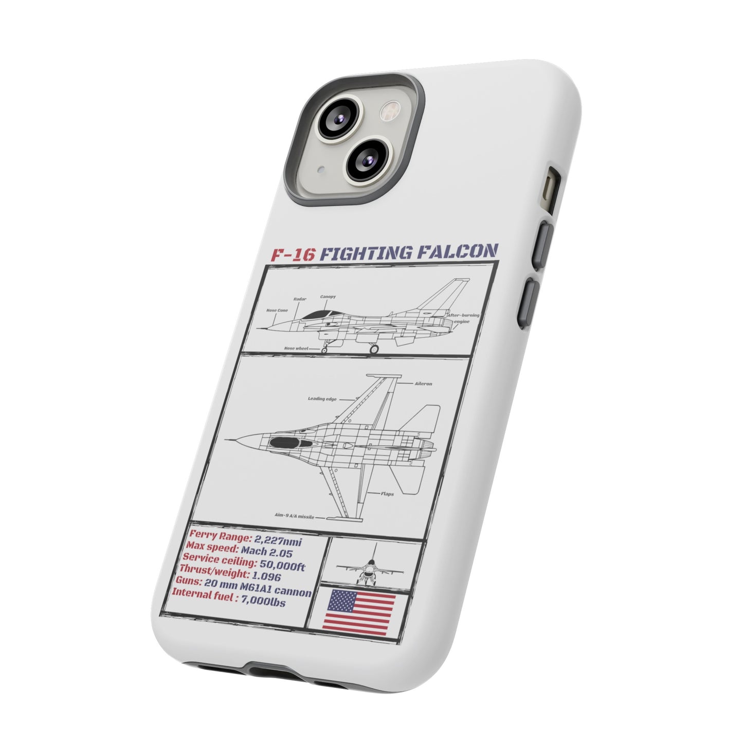 F-16 Schematic rigid Phone Case (USAF colour-ways)