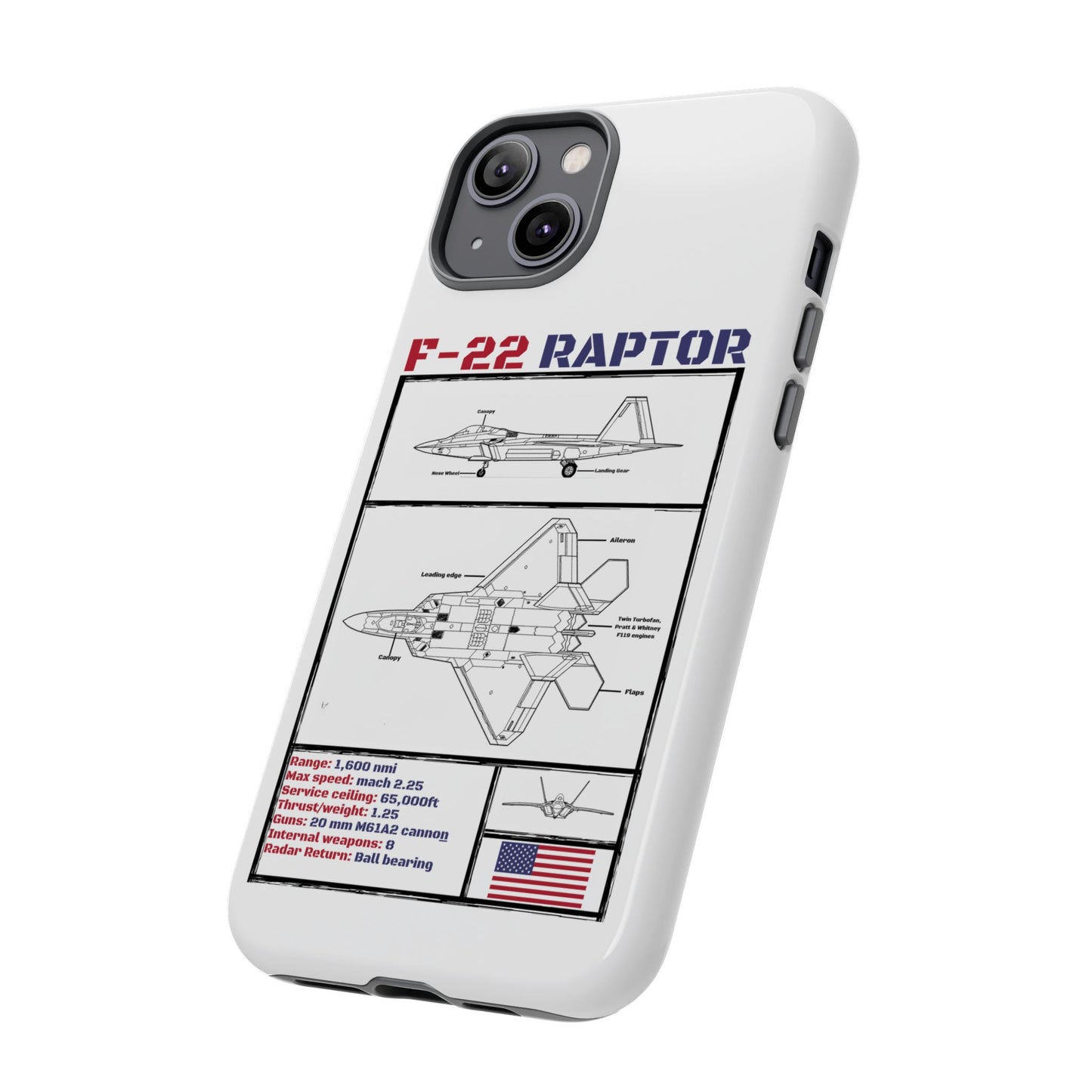 F-22 Raptor Schematic edition phone case (USAF Colour-Way)