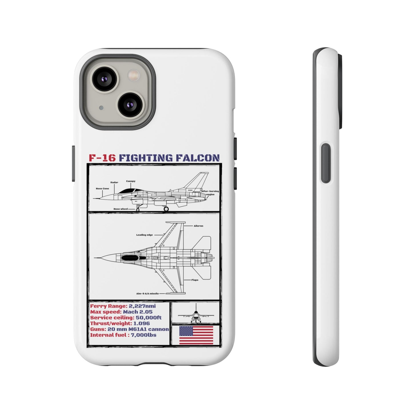F-16 Fighting Falcon Schematic edition phone case (USAF Colour-Way)