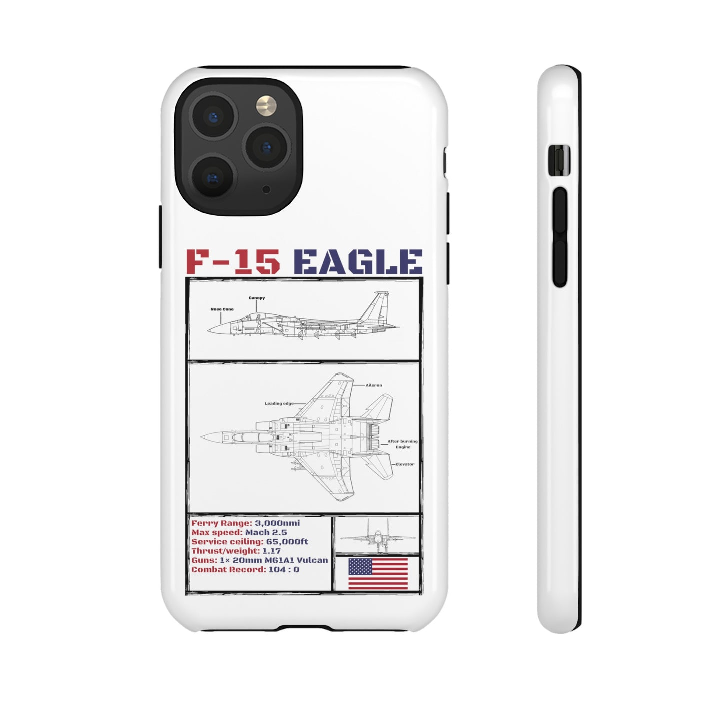 F-15 Schematic rigid Phone Case (USAF colour-ways)