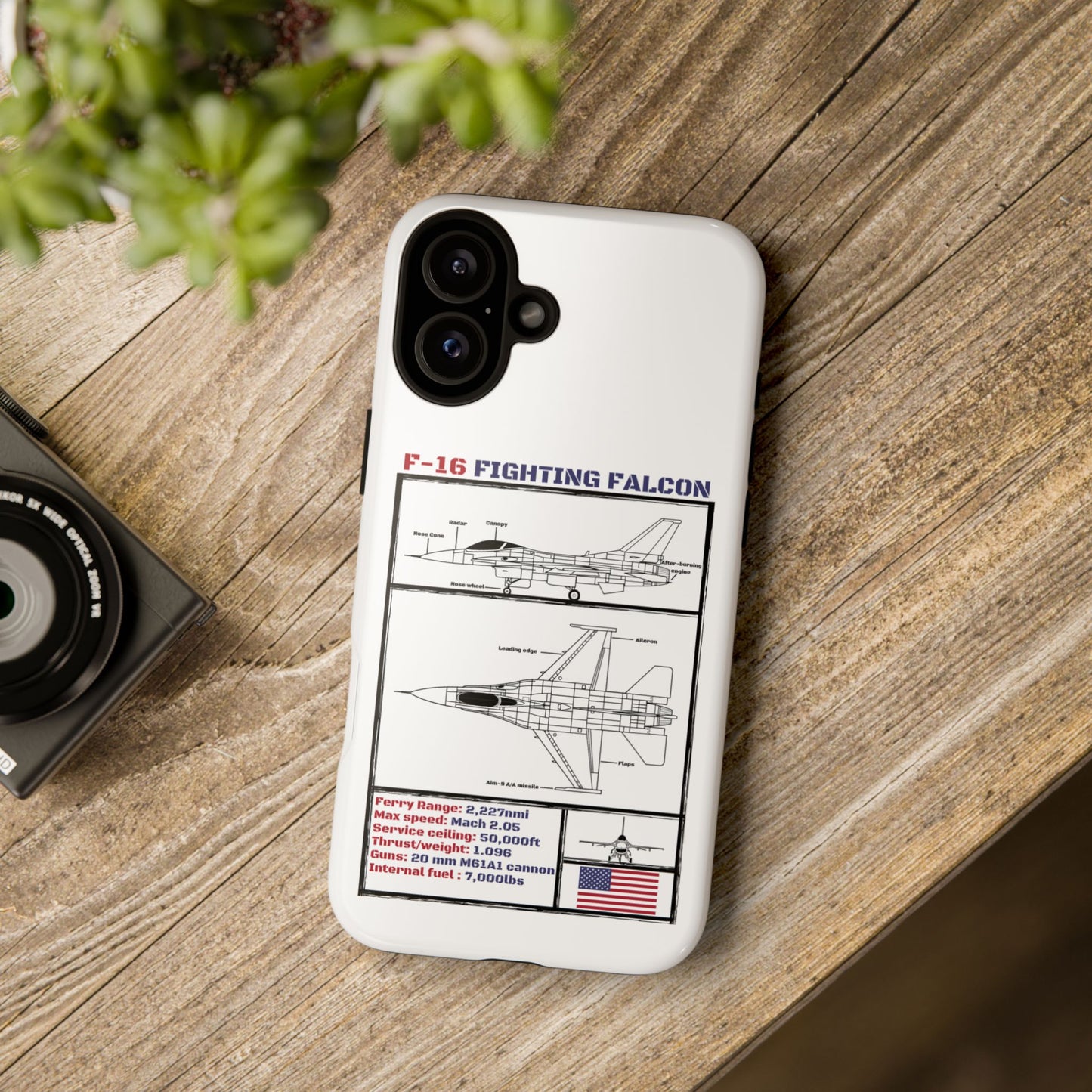 F-16 Fighting Falcon Schematic edition phone case (USAF Colour-Way)