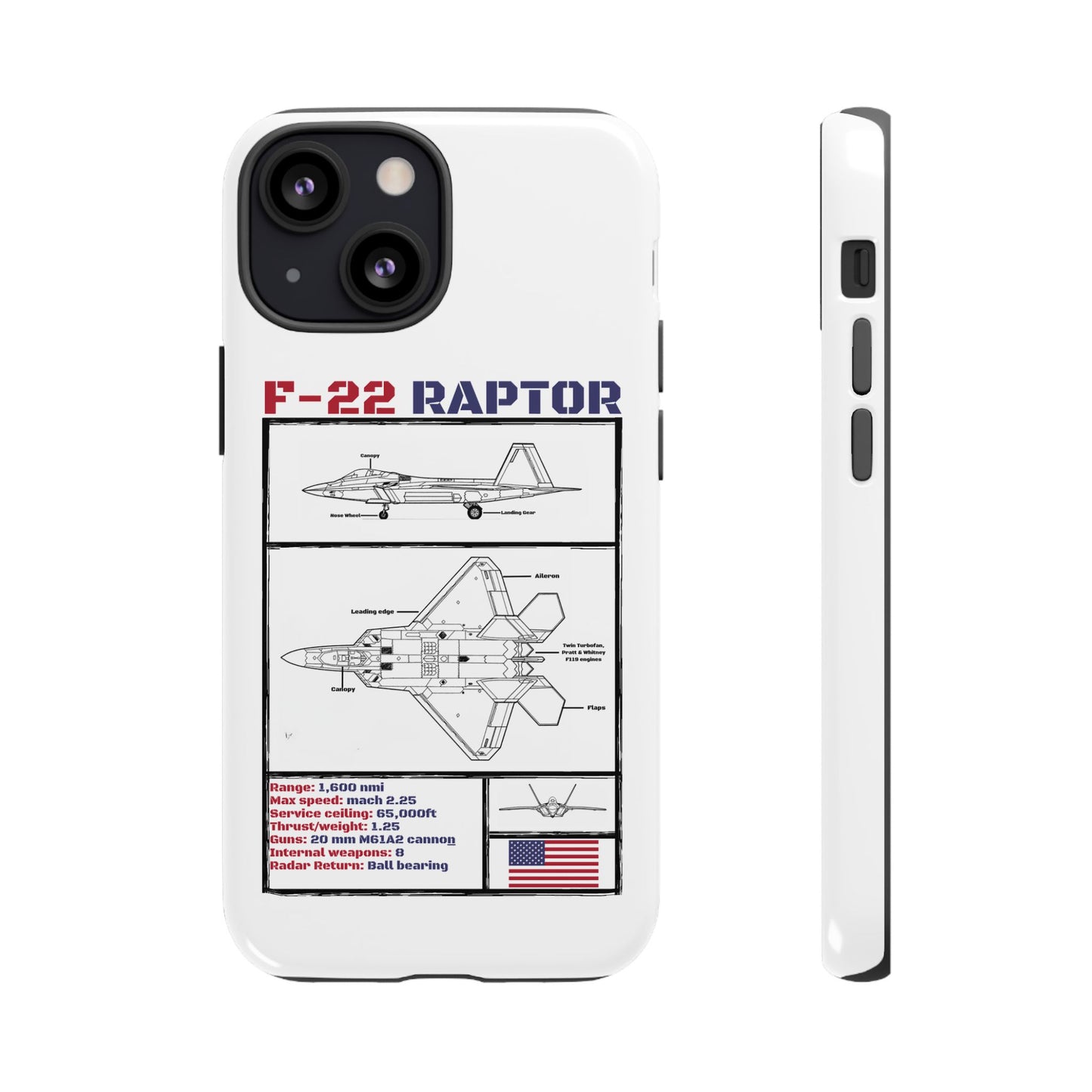 F-22 Raptor Schematic edition phone case (USAF Colour-Way)