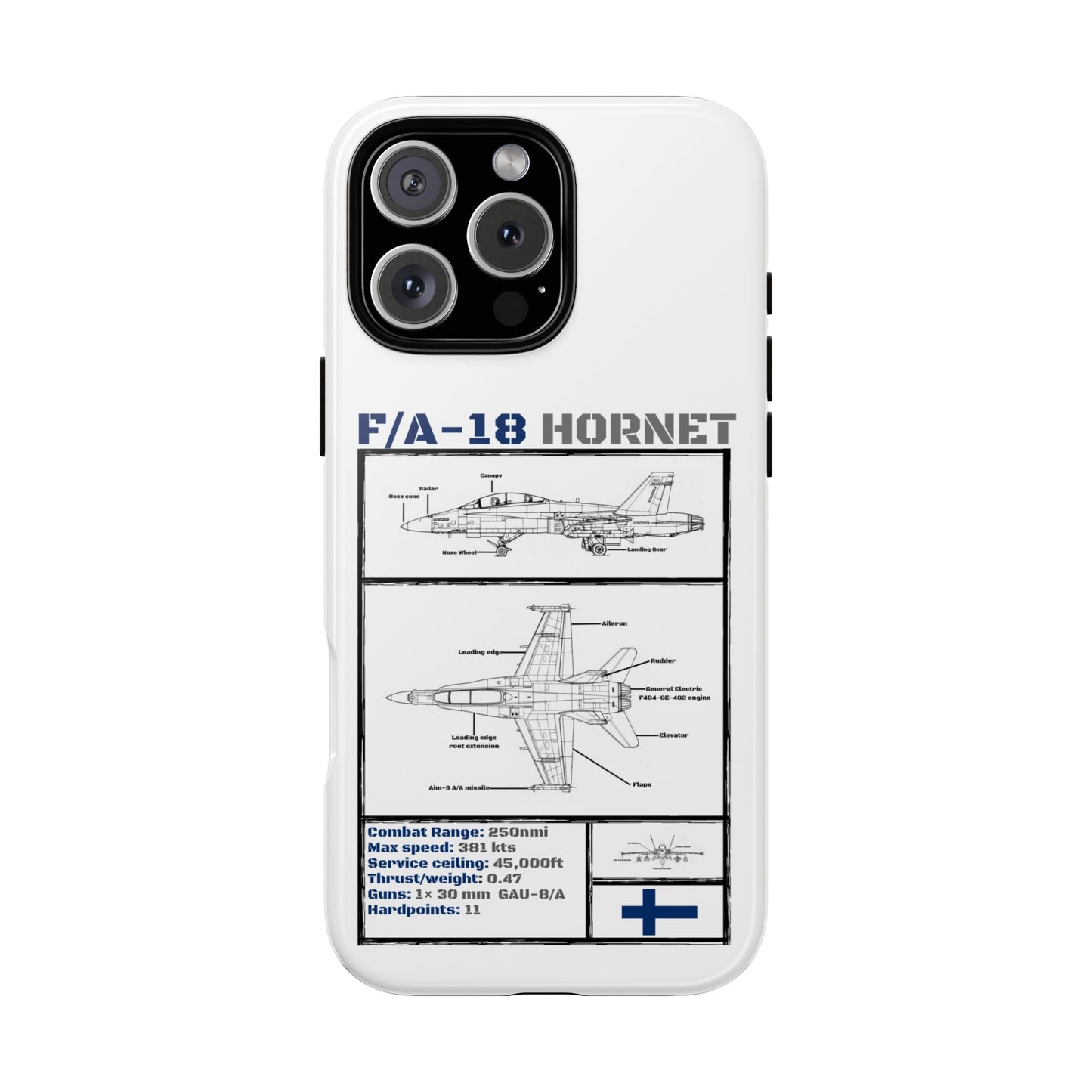 F/A-18 Hornet Schematic edition phone case (FAF Colour-Way)