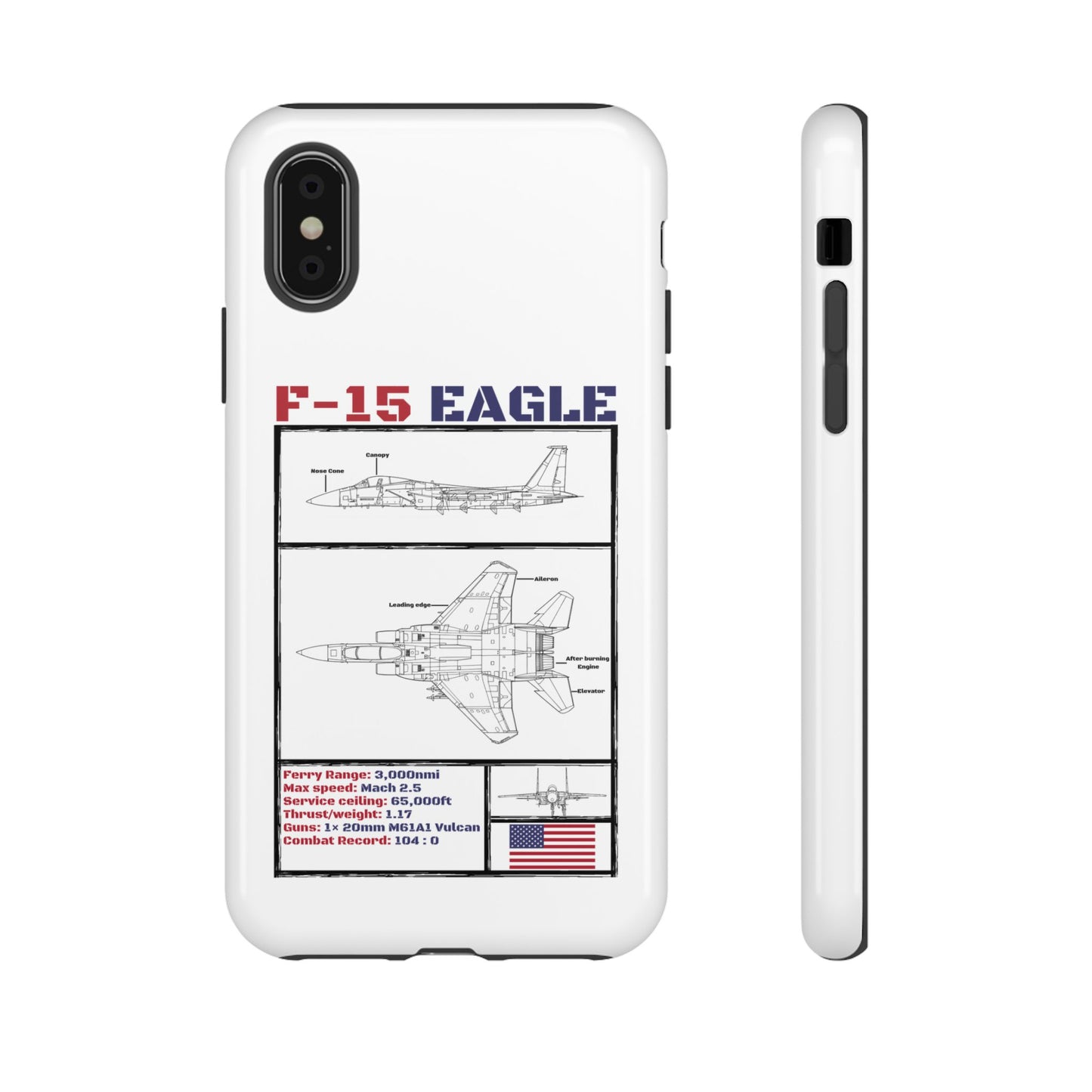 F-15 Schematic edition phone case