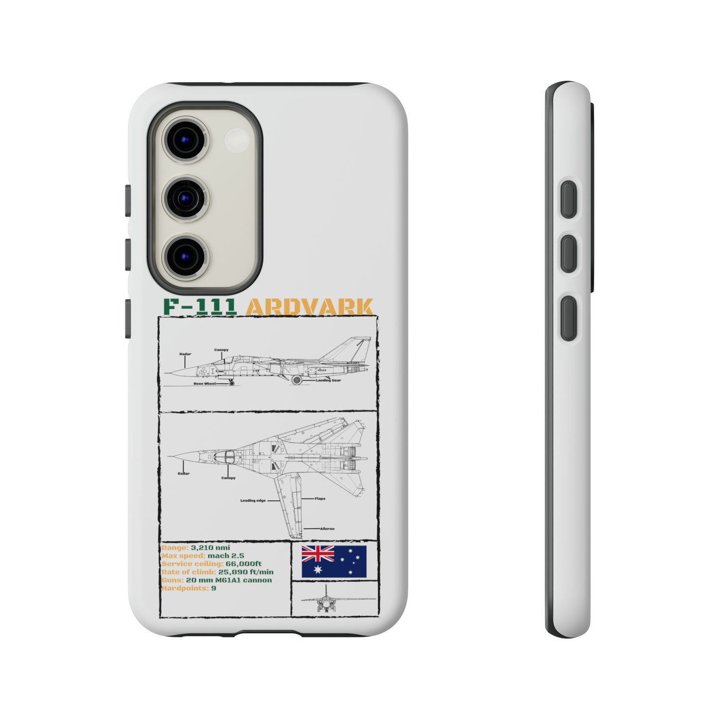 F111 Aardvark  Schematic Durable Phone Case (RAAF colouways)