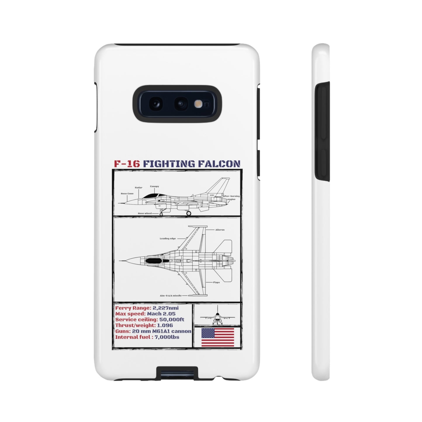 F-16 Schematic rigid Phone Case (USAF colour-ways)