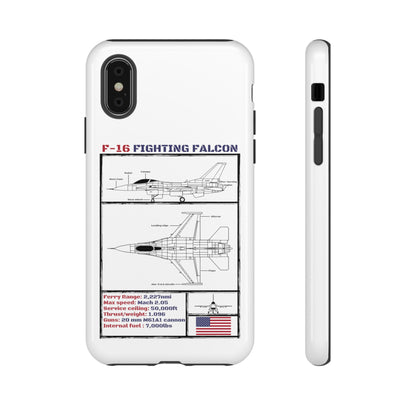 F-16 Schematic rigid Phone Case (USAF colour-ways)