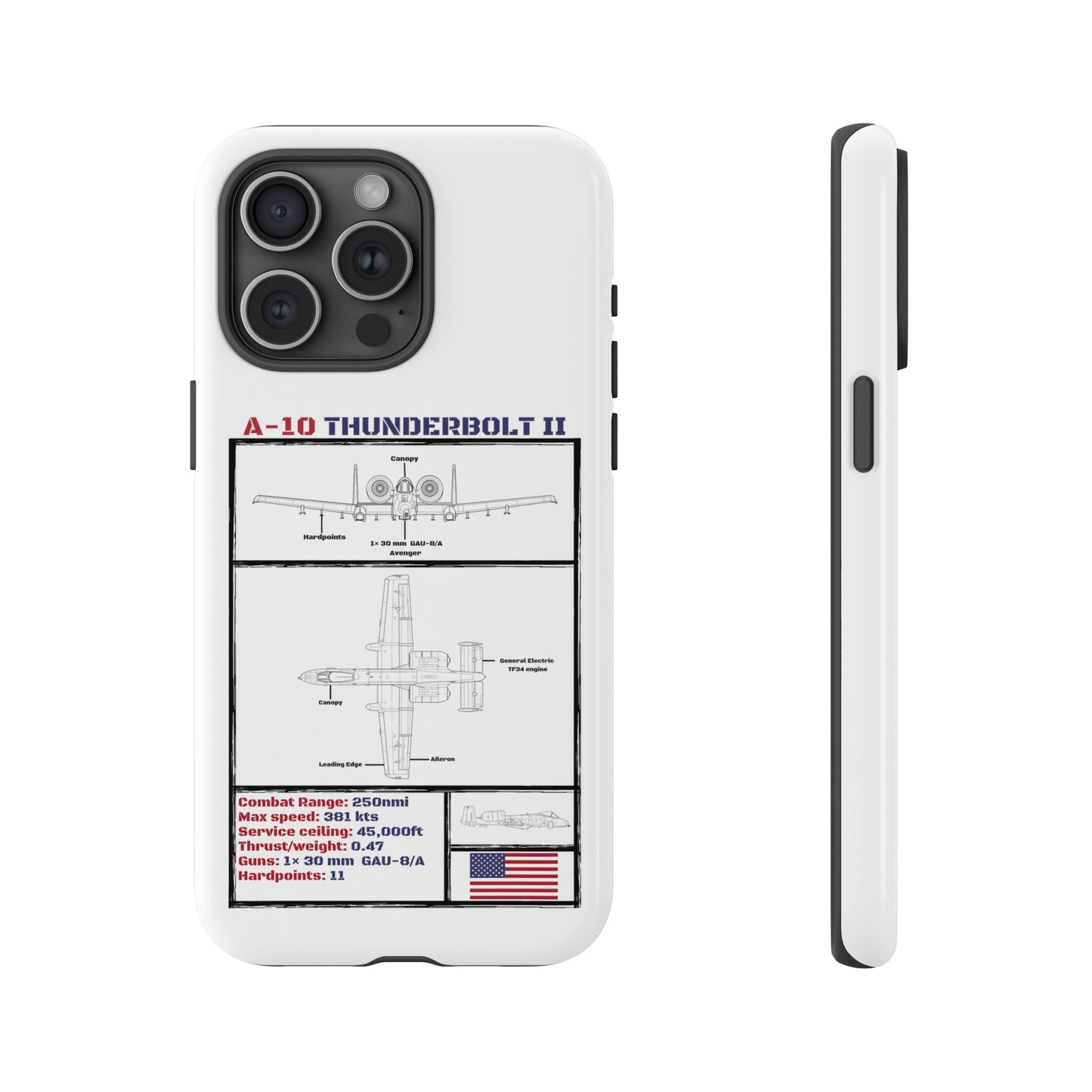 A-10 Schematic Rigid Phone Case (USAF colour-ways)