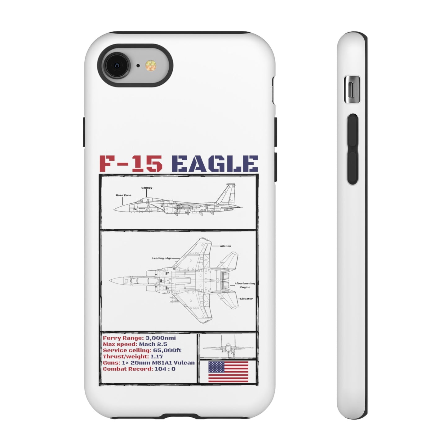 F-15 Schematic rigid Phone Case (USAF colour-ways)