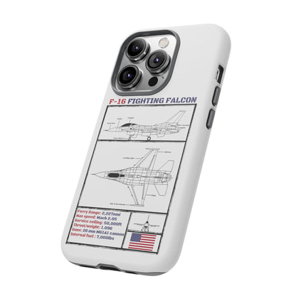 F-16 Schematic rigid Phone Case (USAF colour-ways)