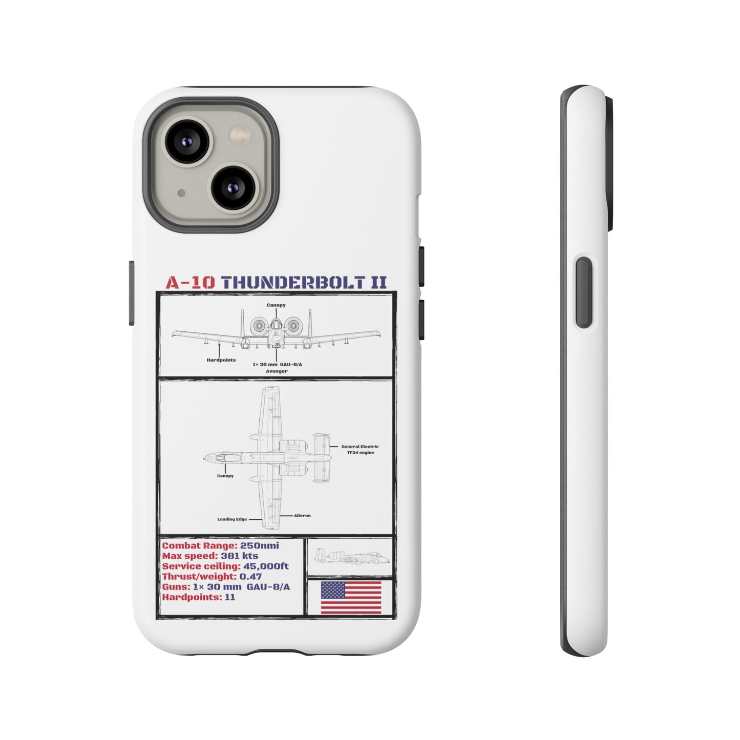 A-10 Schematic Rigid Phone Case (USAF colour-ways)