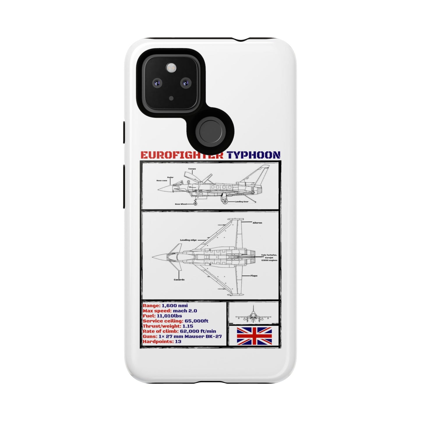 Eurofighter typhoon Schematic edition phone case (RAF Colour-Way)