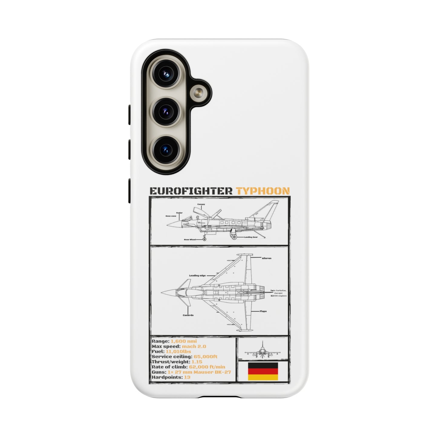 Eurofighter Typhoon Rigid Phone Case (Luftwaffe colour-ways)