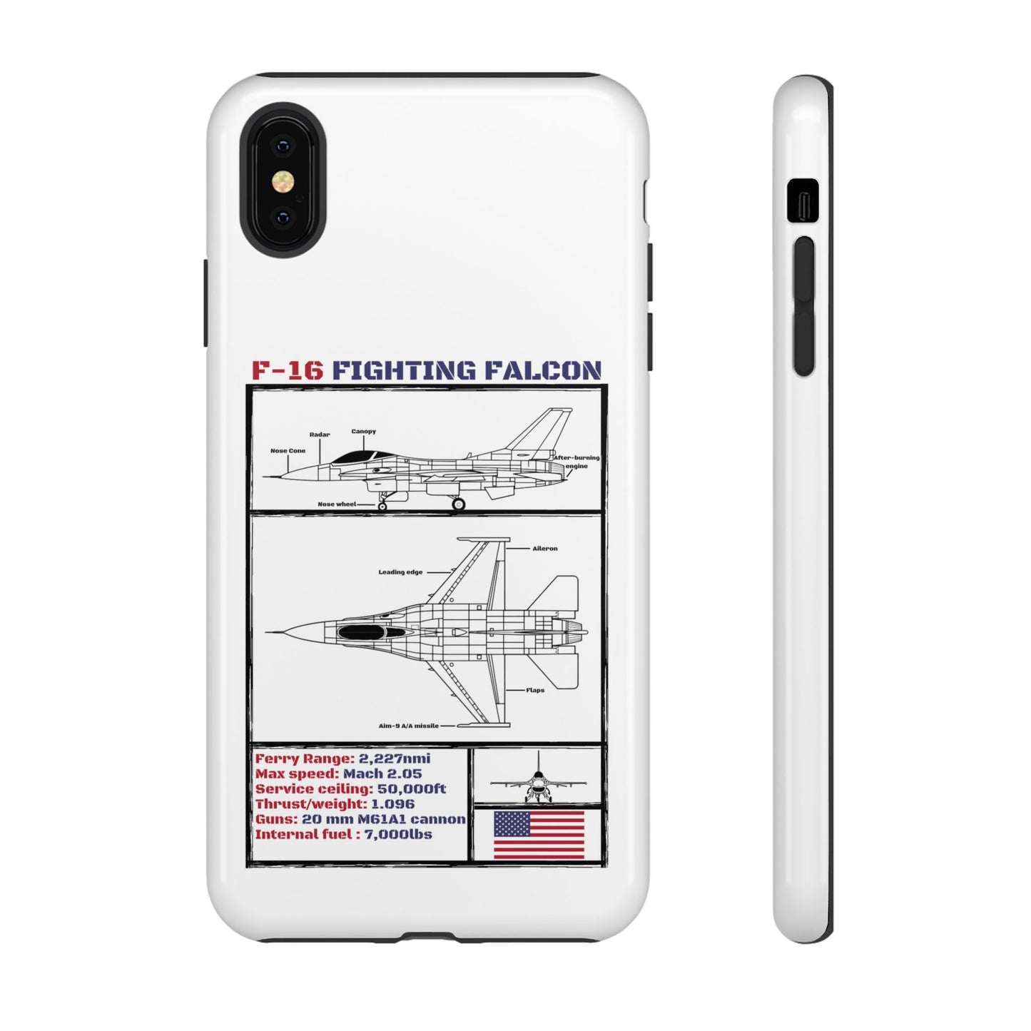 F-16 Fighting Falcon Schematic edition phone case (USAF Colour-Way)