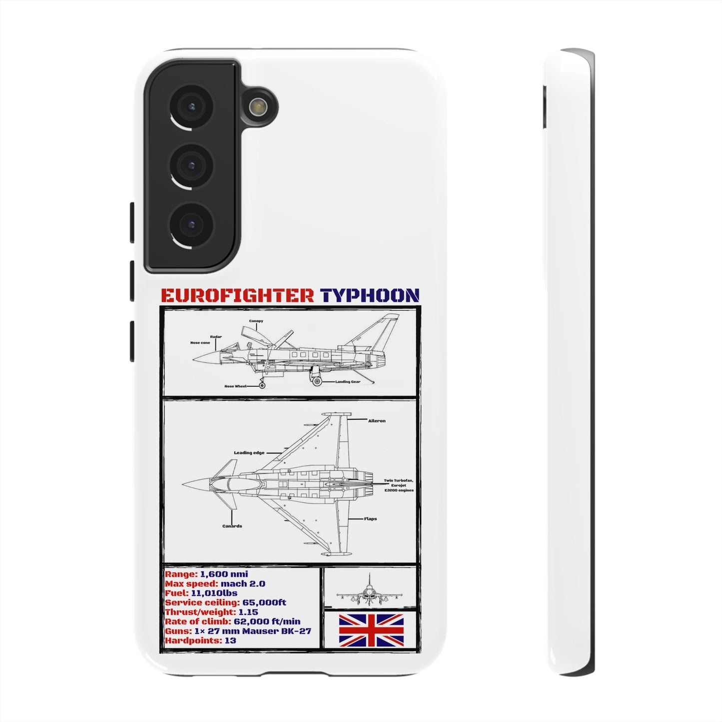 Eurofighter typhoon Schematic edition phone case (RAF Colour-Way)