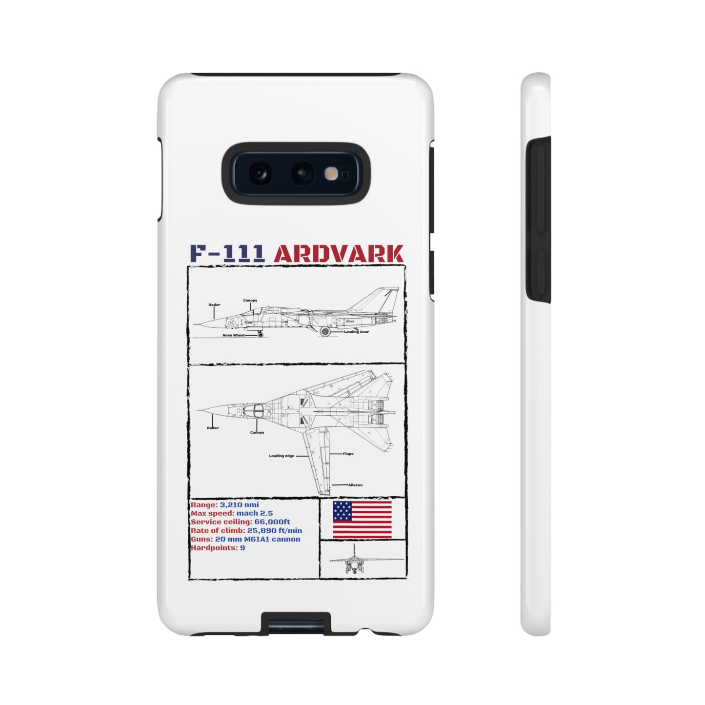 F111 Aardvark  Schematic Durable Phone Case (USAF Colourways)