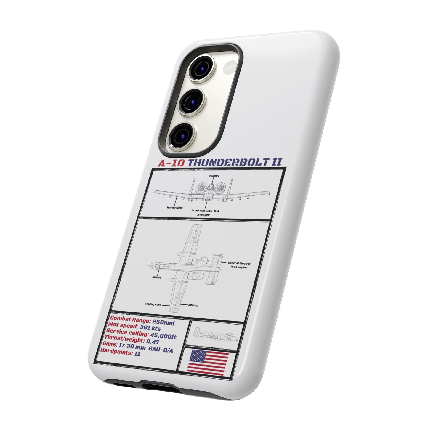 A-10 Schematic Rigid Phone Case (USAF colour-ways)