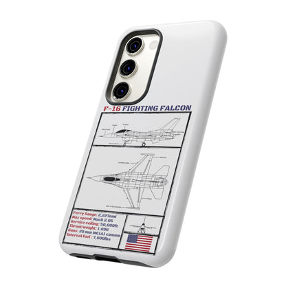 F-16 Schematic rigid Phone Case (USAF colour-ways)