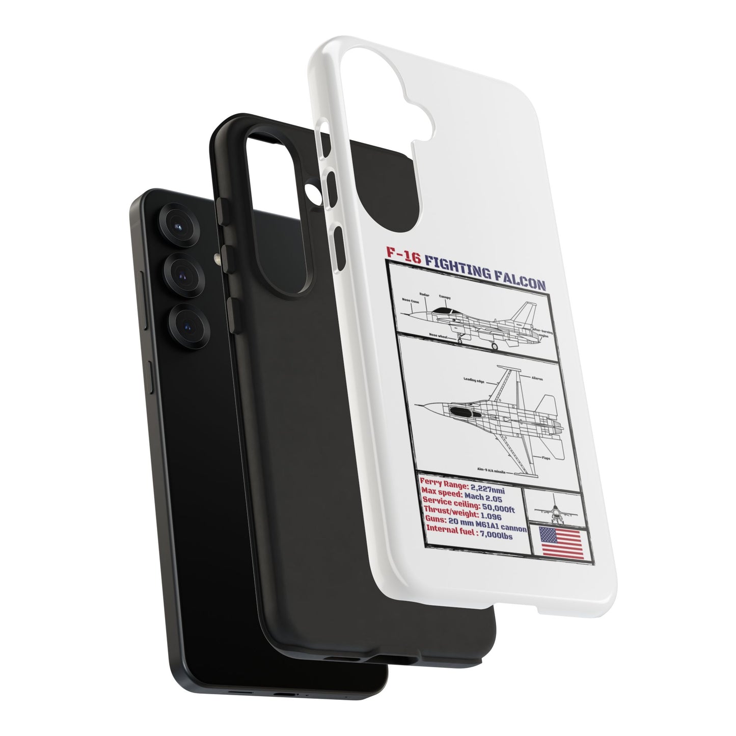 F-16 Fighting Falcon Schematic edition phone case (USAF Colour-Way)