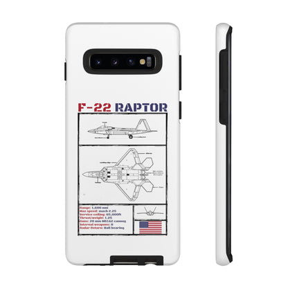 F-22 Raptor schematic rigid Phone Case (USAF colour-ways)