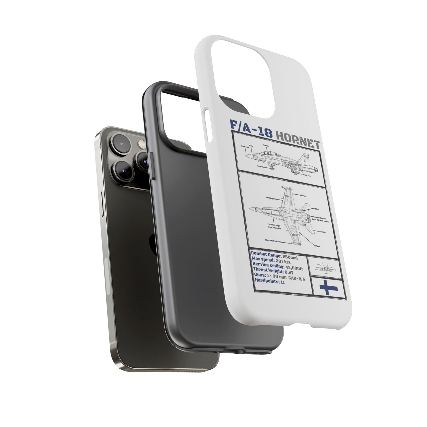F/A-18 Hornet Schematic edition phone case (FAF Colour-Way)