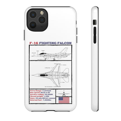 F-16 Schematic rigid Phone Case (USAF colour-ways)