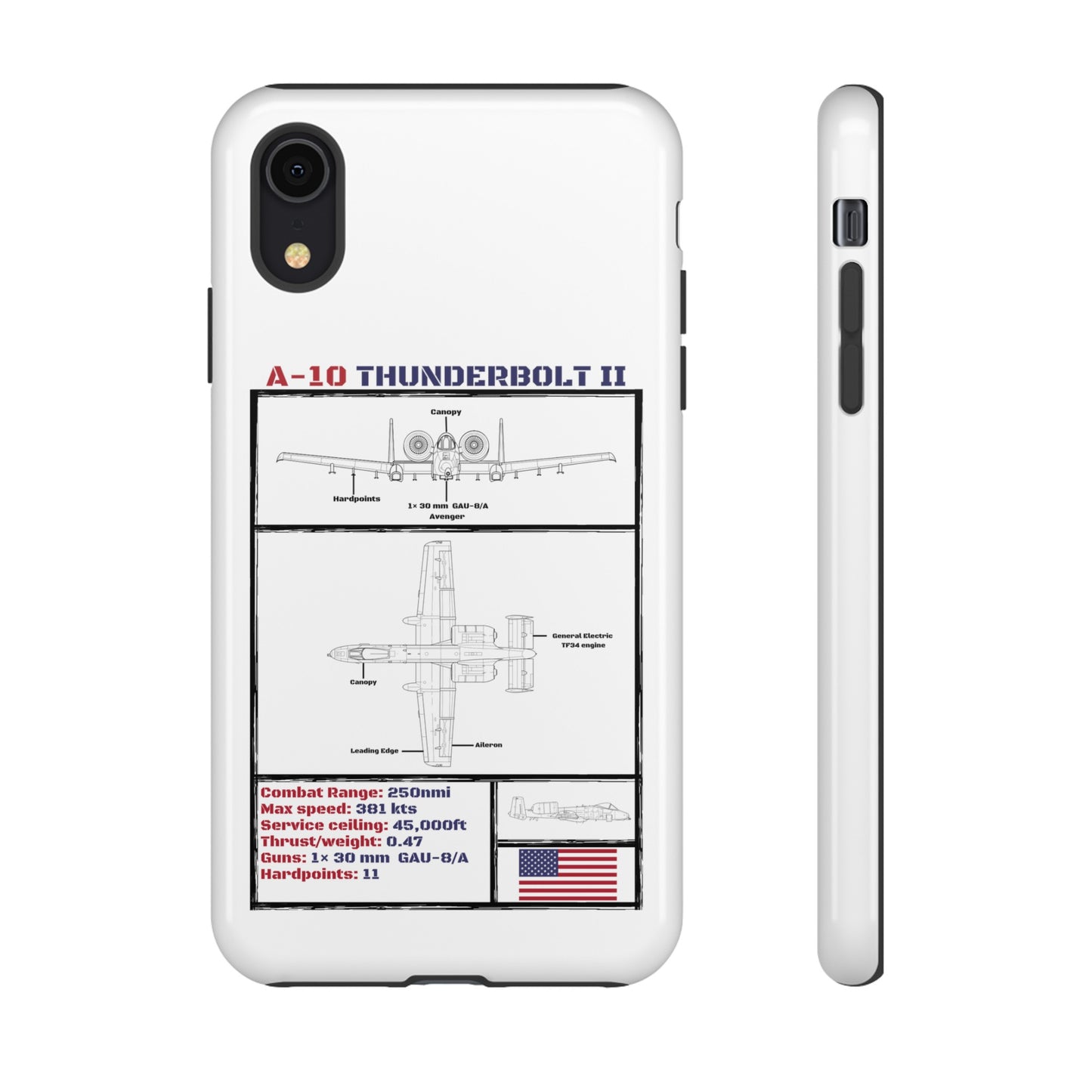 A-10 Schematic Rigid Phone Case (USAF colour-ways)