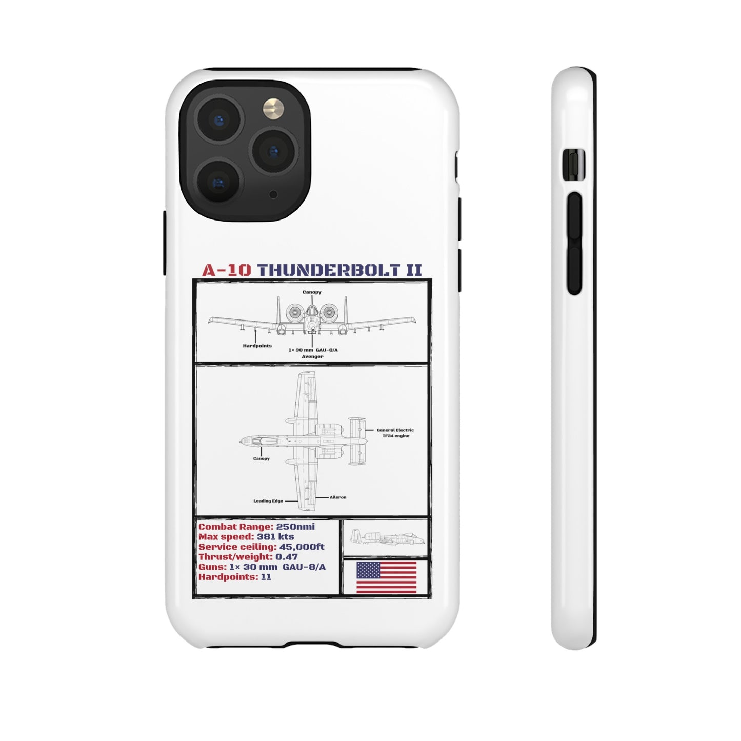 A-10 Schematic Rigid Phone Case (USAF colour-ways)