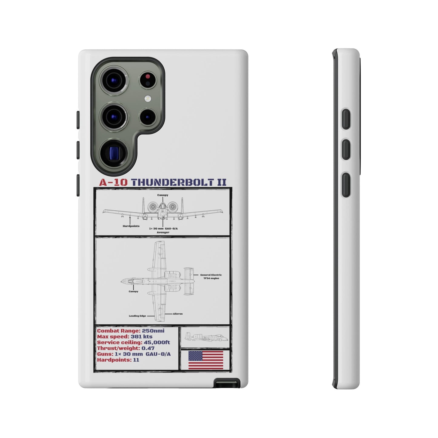 A-10 Schematic Rigid Phone Case (USAF colour-ways)