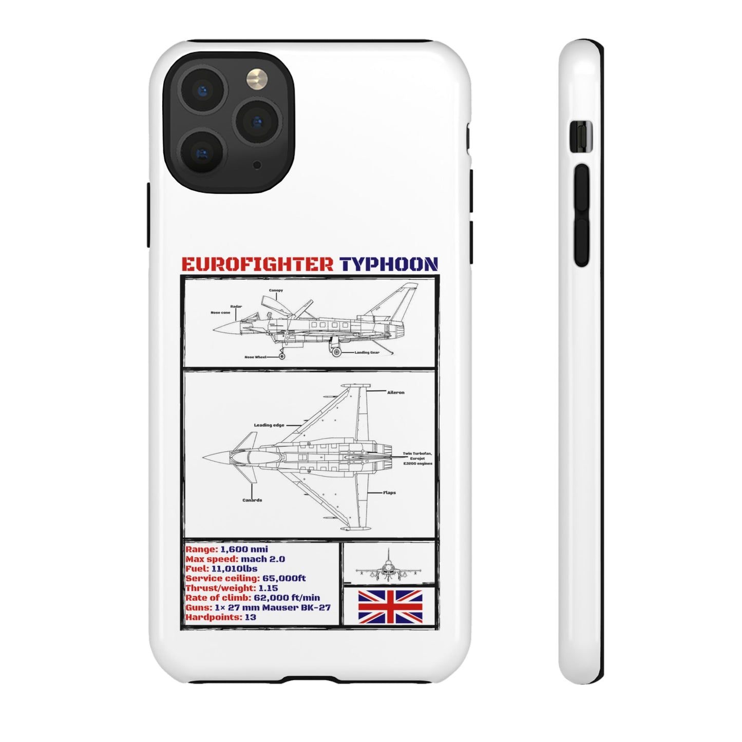 Eurofighter typhoon Schematic edition phone case (RAF Colour-Way)
