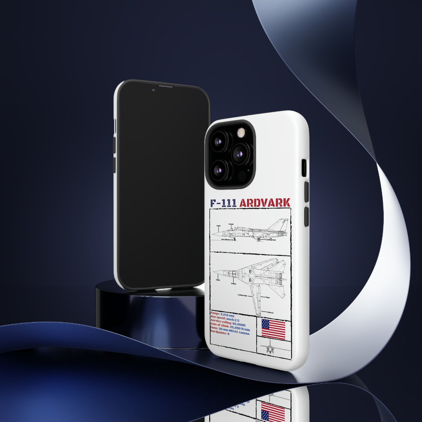 F111 Aardvark  Schematic Durable Phone Case (USAF Colourways)