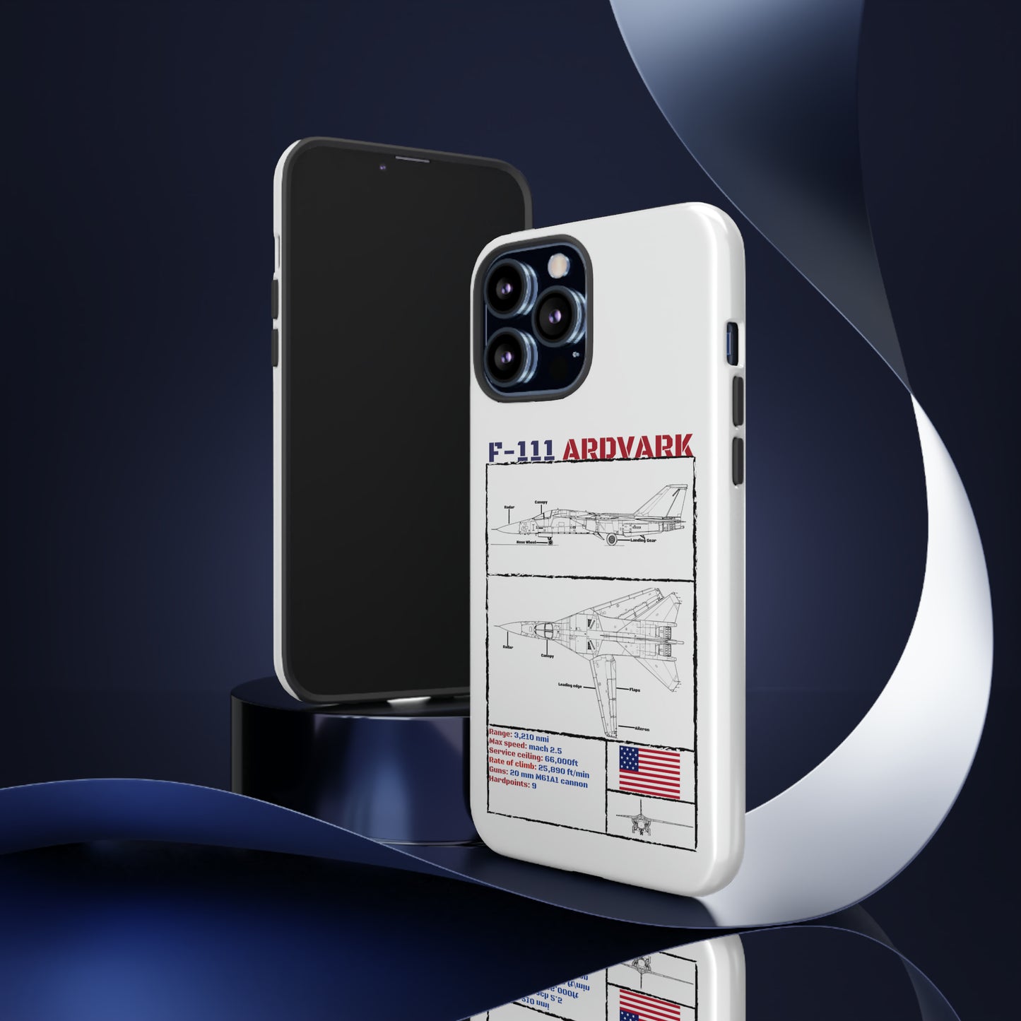 F111 Aardvark  Schematic Durable Phone Case (USAF Colourways)