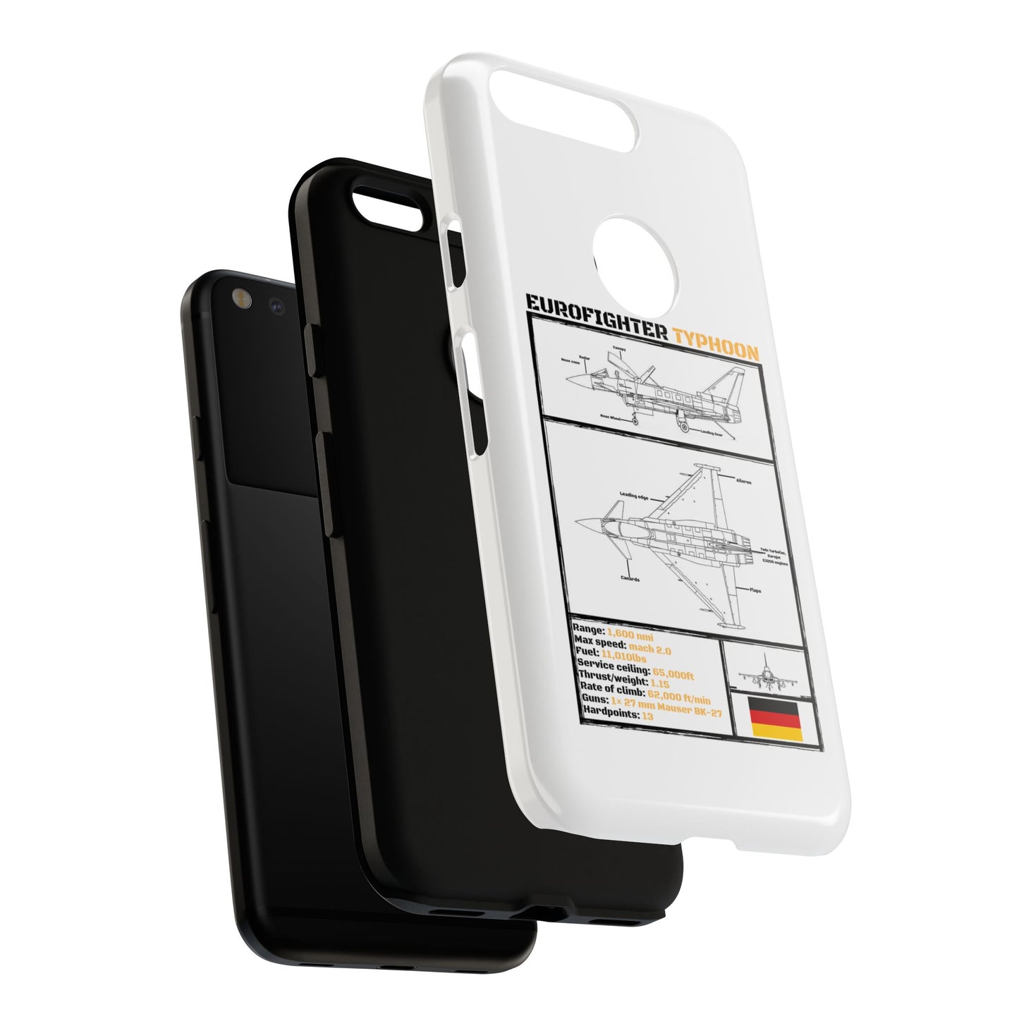 Eurofighter typhoon Schematic edition phone case (Luftwaffe Colour-Way)