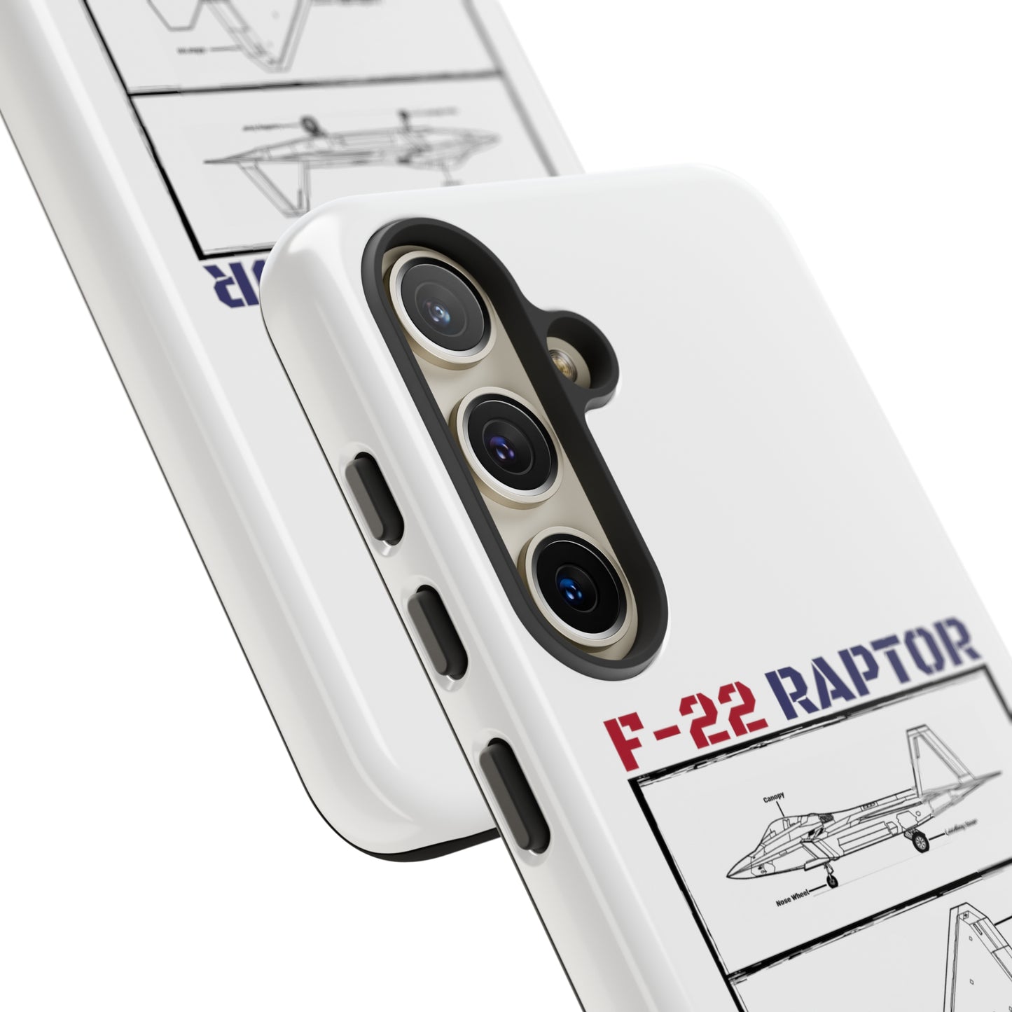 F-22 Raptor schematic rigid Phone Case (USAF colour-ways)