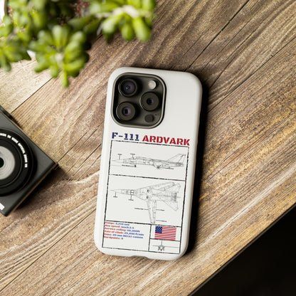 F111 Aardvark  Schematic Durable Phone Case (USAF Colourways)