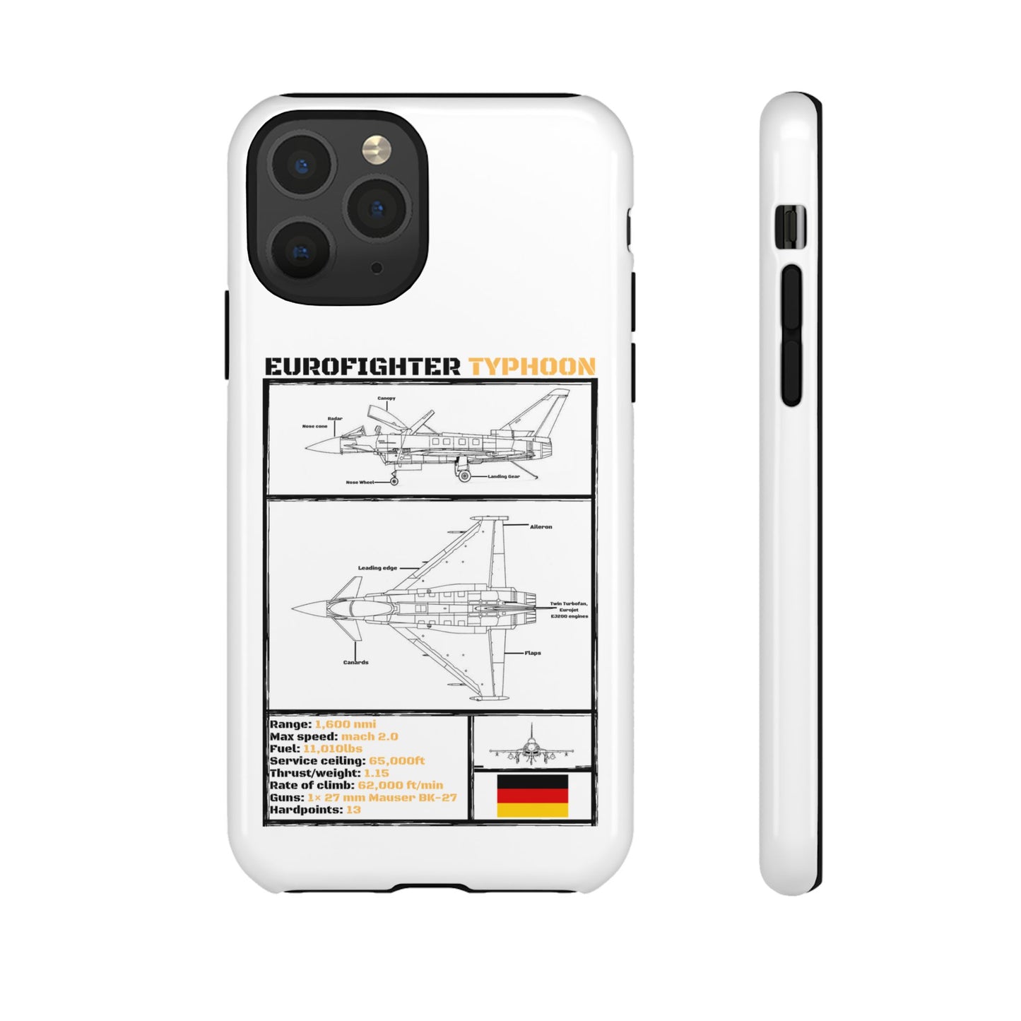 Eurofighter typhoon Schematic edition phone case (Luftwaffe Colour-Way)