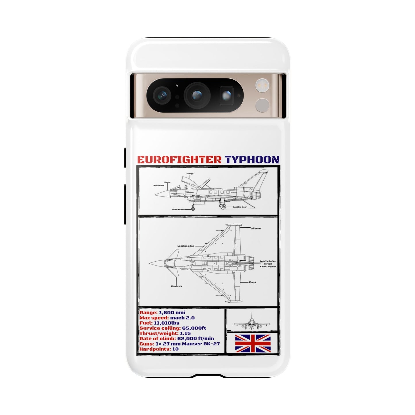 Eurofighter typhoon Schematic edition phone case (RAF Colour-Way)