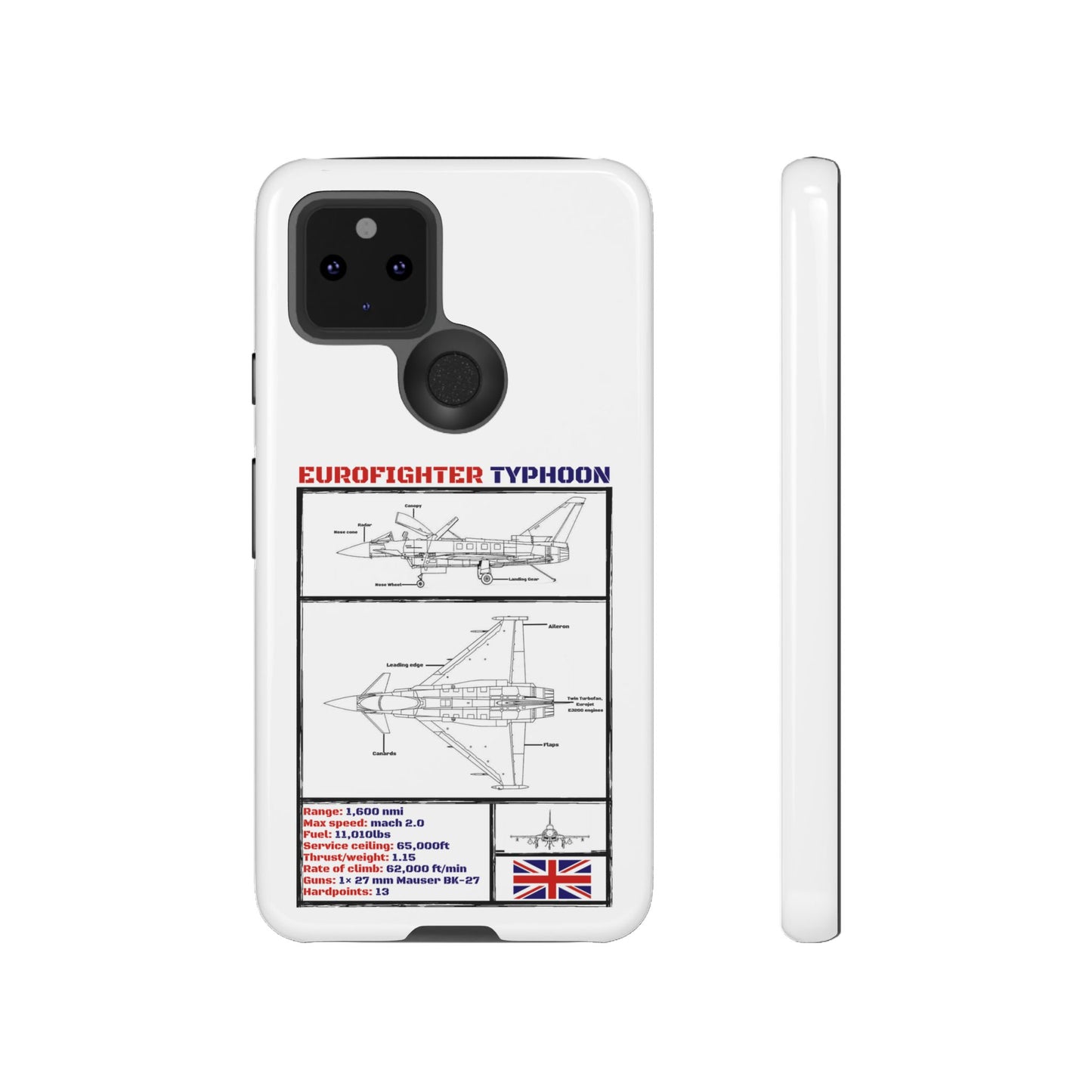 Eurofighter typhoon Schematic edition phone case (RAF Colour-Way)