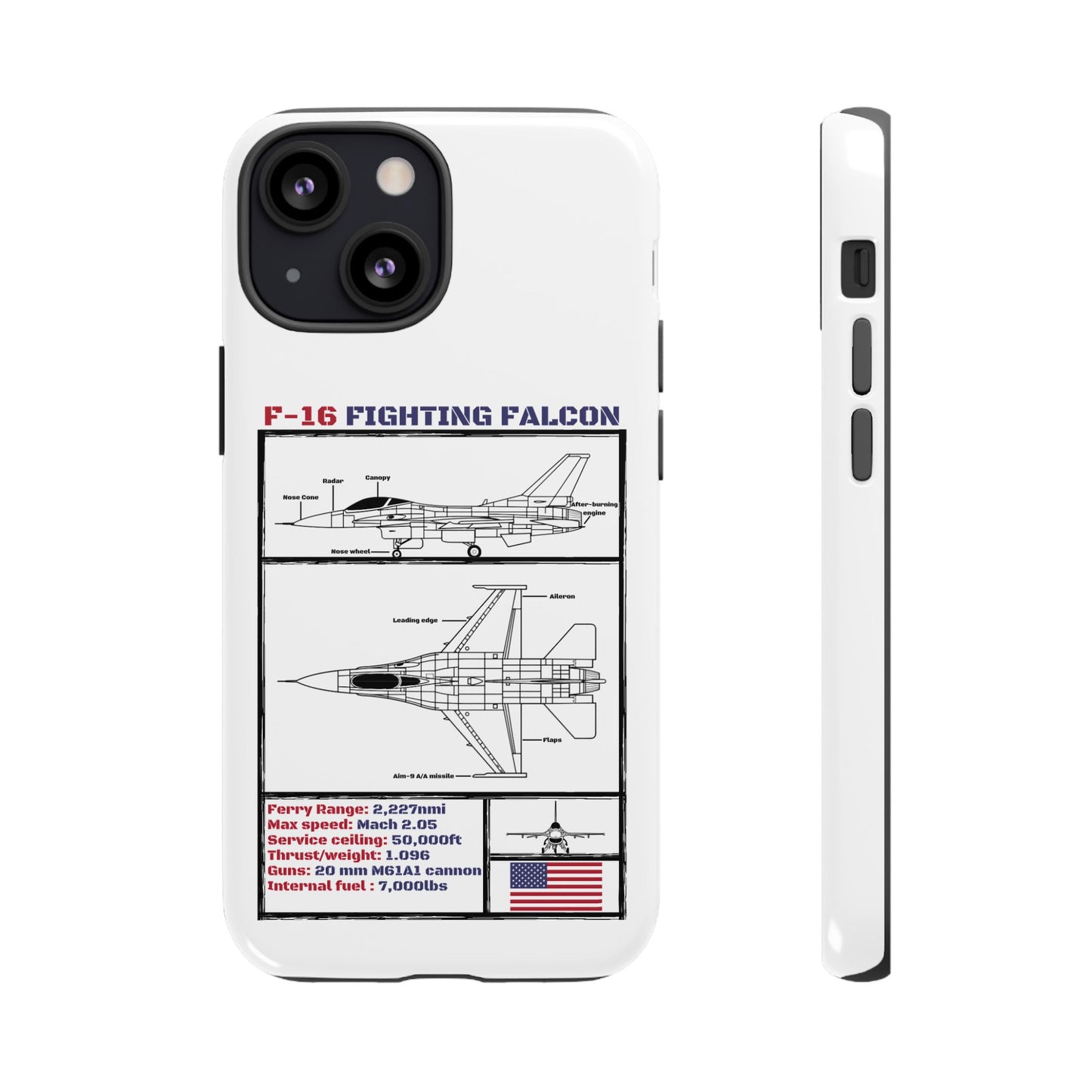 F-16 Fighting Falcon Schematic edition phone case (USAF Colour-Way)