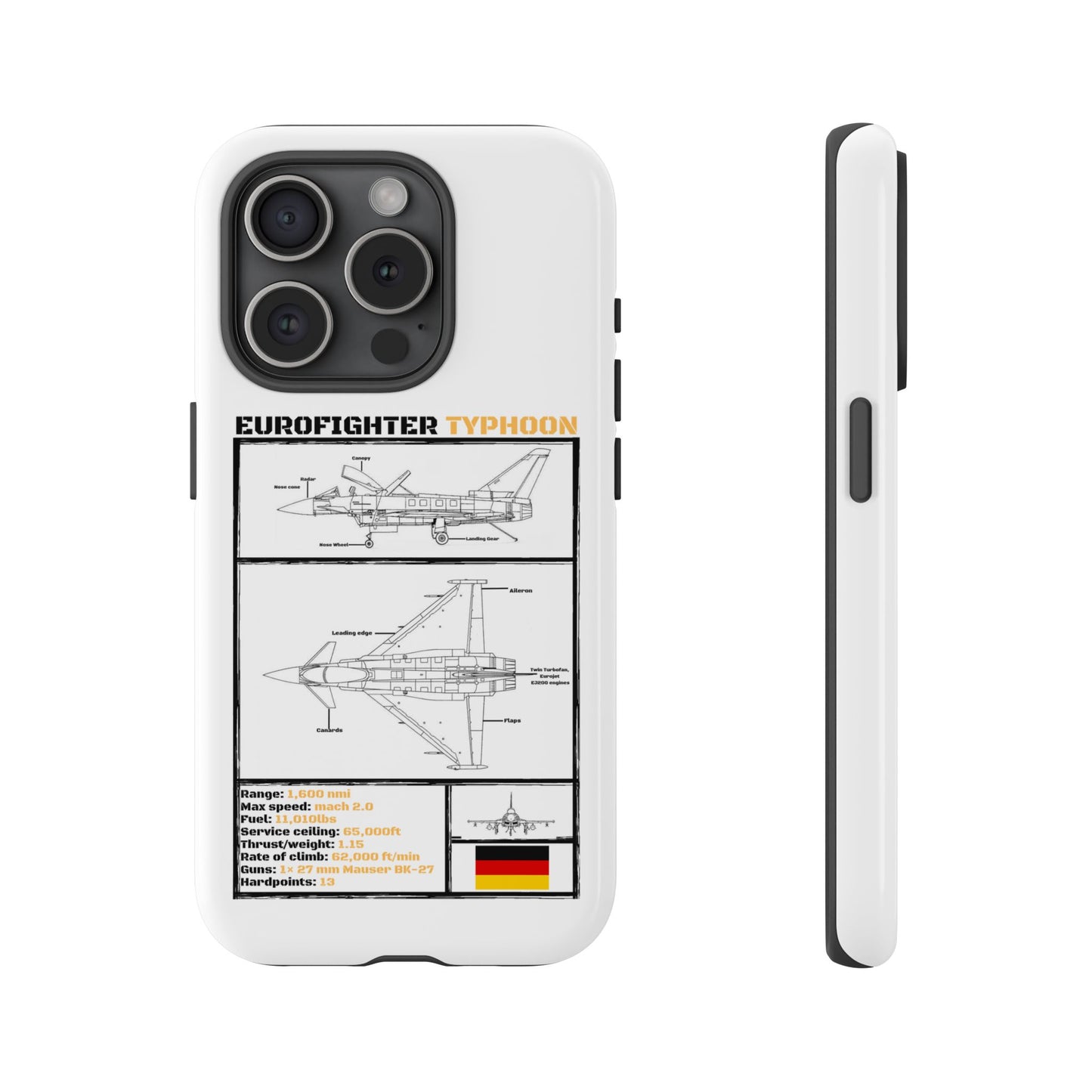 Eurofighter typhoon Schematic edition phone case (Luftwaffe Colour-Way)